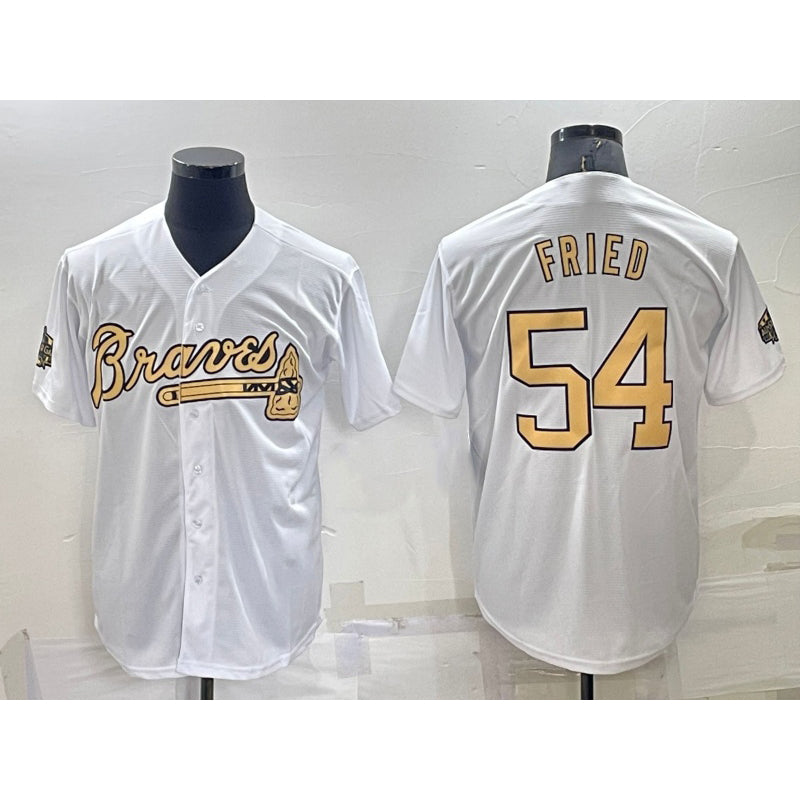 Atlanta Braves #54 Max Fried White MIKSHPS 2022 All Star Stitched Cool Base Jersey