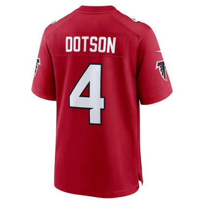 A.Falcons #4 Jahan Dotson Red MIKSHPS Team Game Jersey