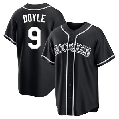 Colorado Rockies #9 Brenton Doyle Player Black MIKSHPS Fashion Out Home Game Stitched Jerseys