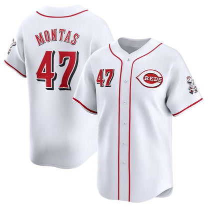 Cincinnati Reds #47 Frankie Montas White MIKSHPS Home Limited Stitched Jersey