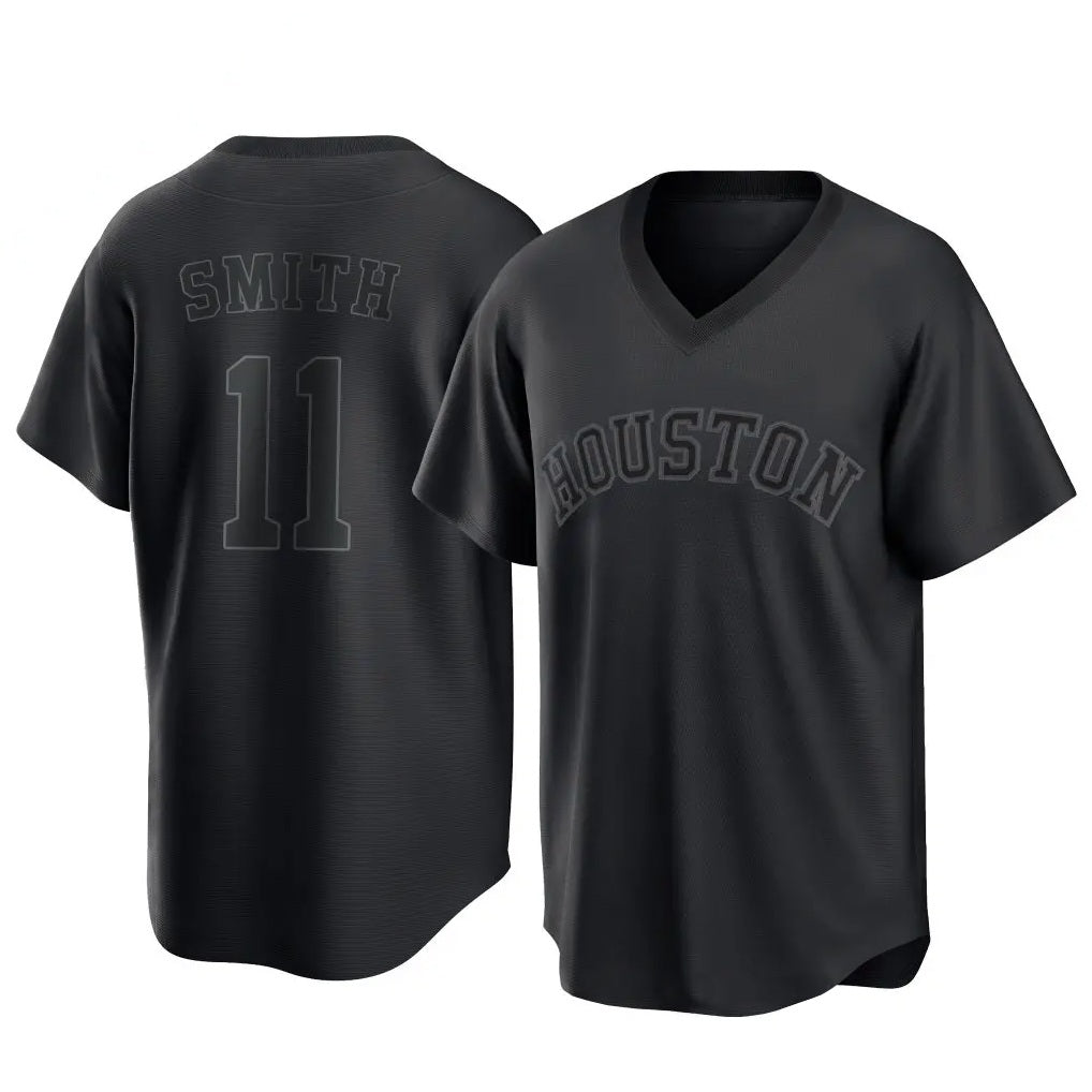 Houston Astros #11 Cam Smith Player Black MIKSHPS Fashion T-shirt Home Game Stitched Jerseys