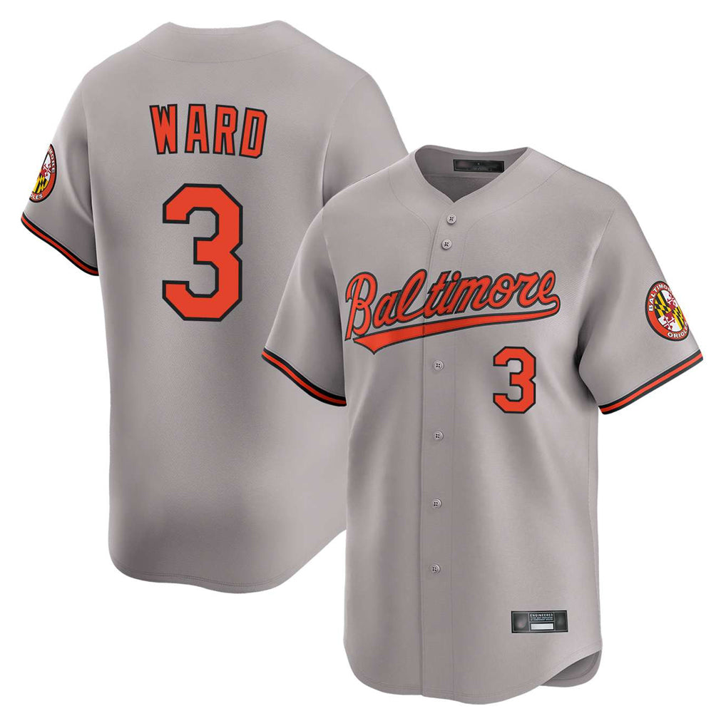 Baltimore Orioles #3 Taylor Ward Player Gray MIKSHPS Limited Home Game Stitched Jerseys