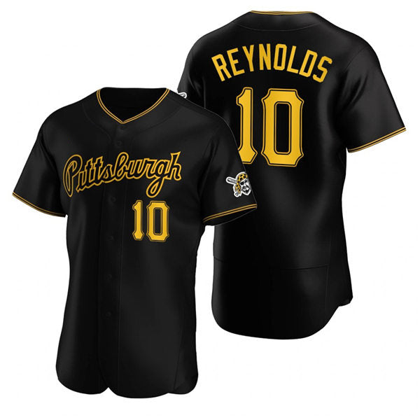 Pittsburgh Pirates #10 Bryan Reynolds Black MIKSHPS Alternate 2nd Pittsburgh Flex Base Jersey