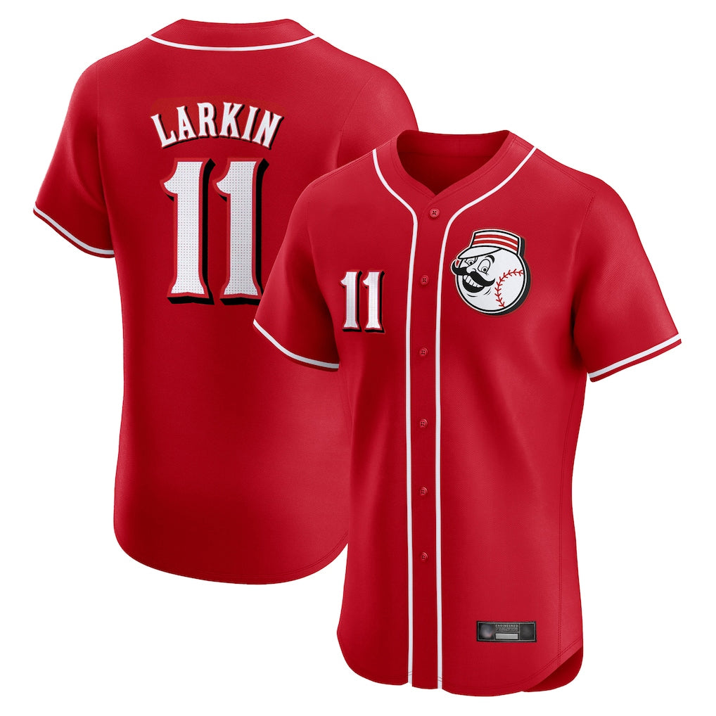 Cincinnati Reds #11 Barry Larkin Player Red MIKSHPS Limited Elite Home Game Stitched Jerseys
