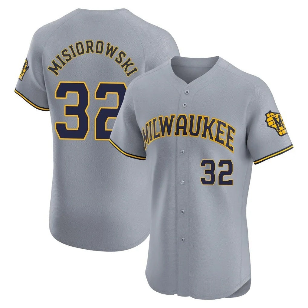 Milwaukee Brewers #32 Jacob Misiorowski Player Gray MIKSHPS Home Limited Elite Stitched Jerseys