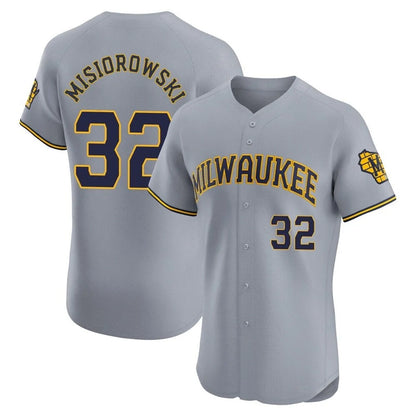 Milwaukee Brewers #32 Jacob Misiorowski Player Gray MIKSHPS Home Limited Elite Stitched Jerseys