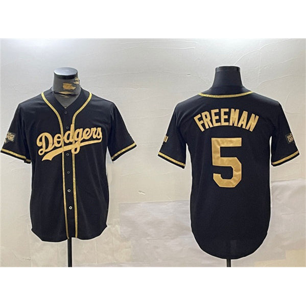 Los Angeles Dodgers #5 Freddie Freeman Black Gold MIKSHPS 2024 World Series Champions Limited Stitched Jersey