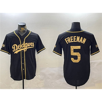 Los Angeles Dodgers #5 Freddie Freeman Black Gold MIKSHPS 2024 World Series Champions Limited Stitched Jersey