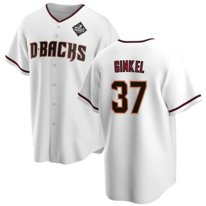 Arizona Diamondbacks #37 Kevin Ginkel White MIKSHPS 2023 World Series Cool Base Stitched Jersey