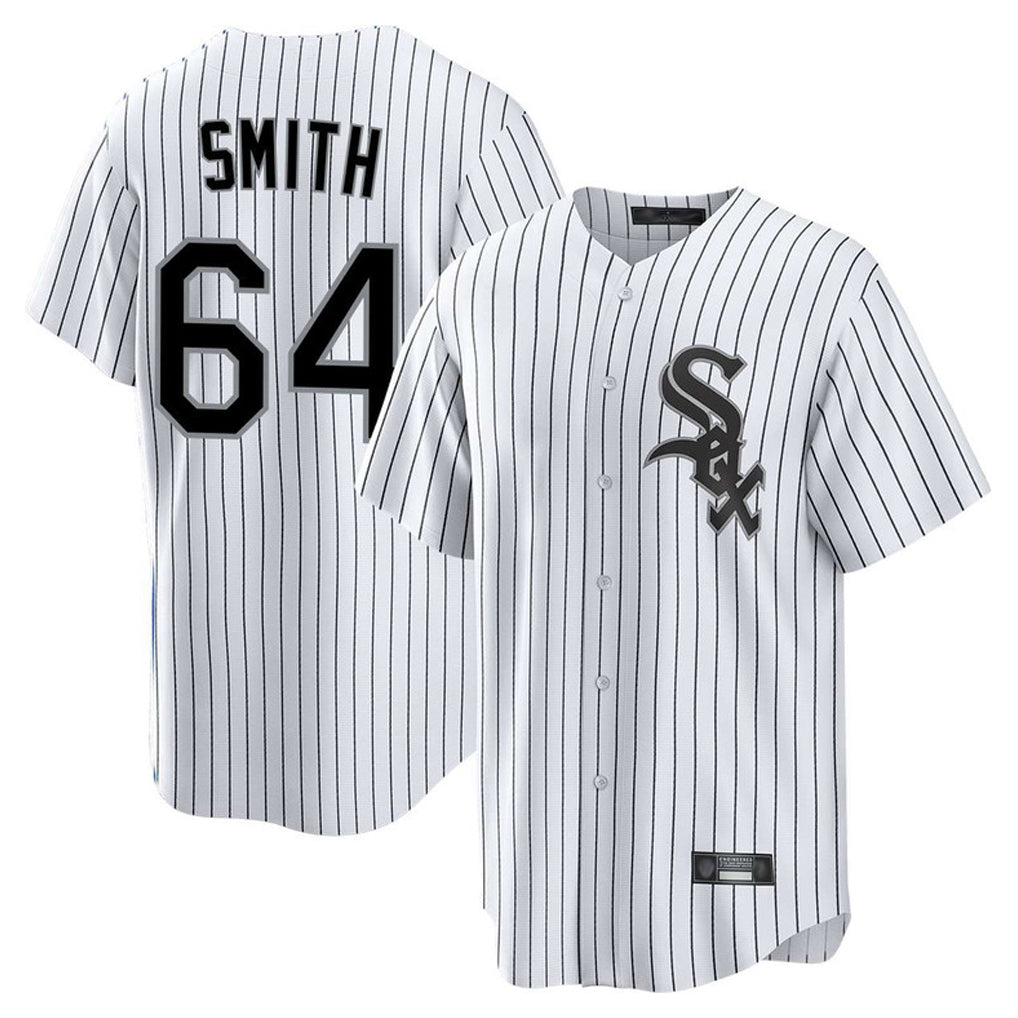 Chicago White Sox #64 Shane Smith Player White MIKSHPS Stripe Home Game Stitched Jerseys