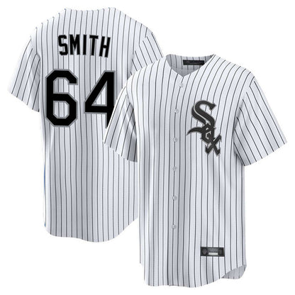Chicago White Sox #64 Shane Smith Player White MIKSHPS Stripe Home Game Stitched Jerseys