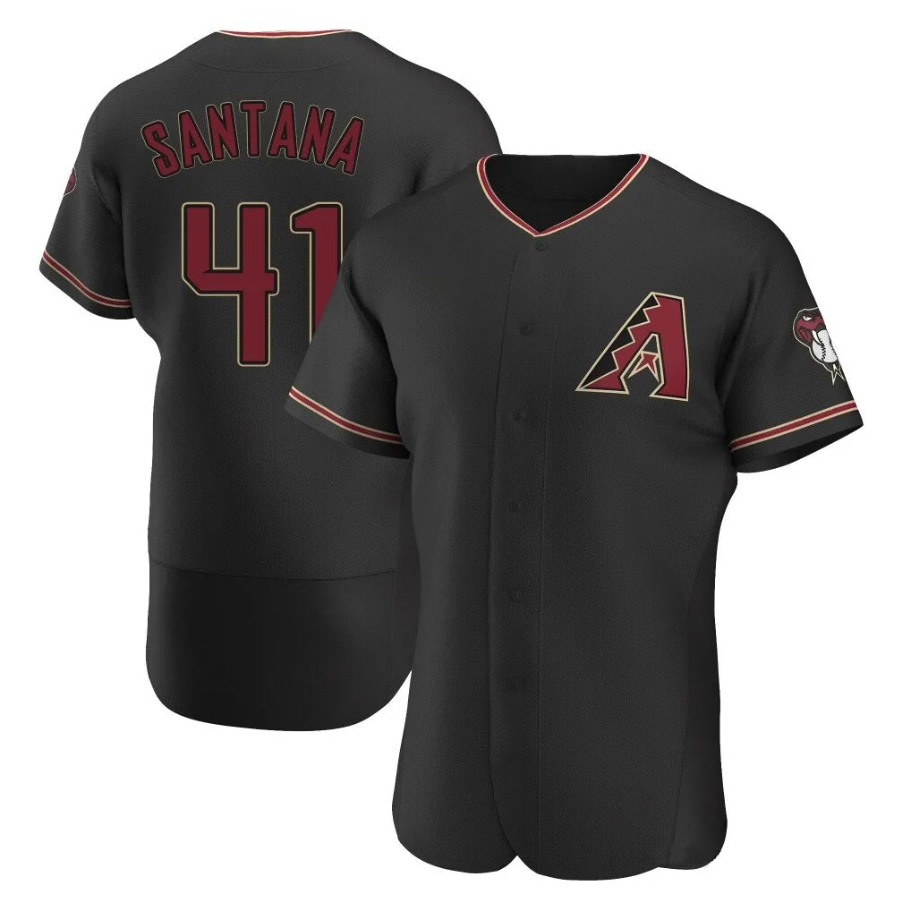 Arizona Diamondbacks #41 Carlos Santana Player Black MIKSHPS Limited Elite Home Game Stitched Jerseys