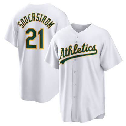 Oakland Athletics #21 Tyler Soderstrom White MIKSHPS Home Replica Jersey