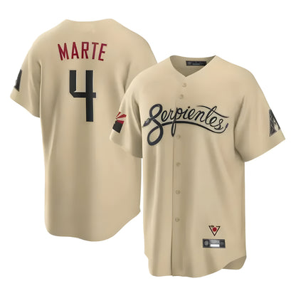 Arizona Diamondbacks #4 Ketel Marte Player Tan MIKSHPS City Connect Home Game Stitched Jerseys