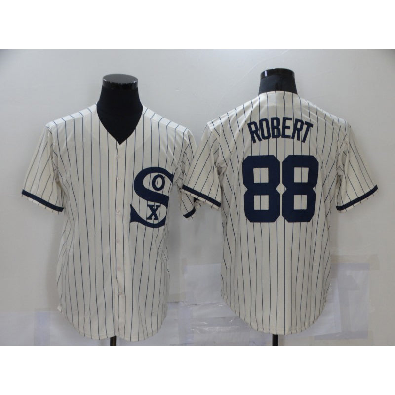 Chicago White Sox #88 Luis Robert 2021 Cream Navy MIKSHPS Field of Dreams Name Flex Base Stitched Jersey