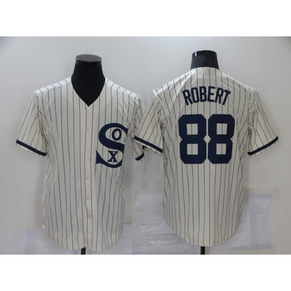 Chicago White Sox #88 Luis Robert 2021 Cream Navy MIKSHPS Field of Dreams Name Flex Base Stitched Jersey