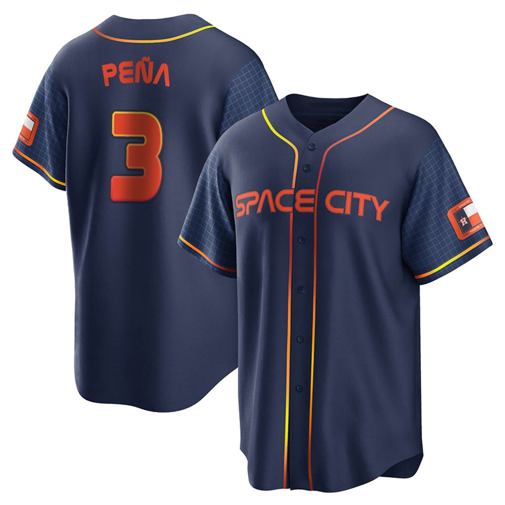 Houston Astros #3 Jeremy Pena Player Navy MIKSHPS City Connect Home Game Stitched Jerseys