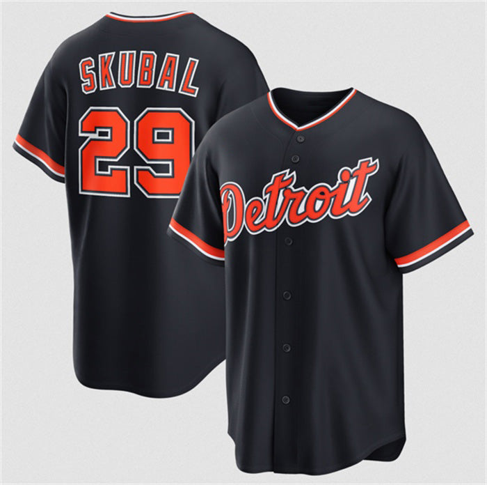 Detroit Tigers #29 Tarik Skubal Navy MIKSHPS Alternate Stitched Jersey