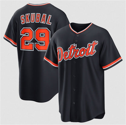 Detroit Tigers #29 Tarik Skubal Navy MIKSHPS Alternate Stitched Jersey