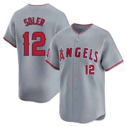 Los Angeles Angels #12 Jorge Soler Player Gray MIKSHPS Home Limited Stitched Jerseys