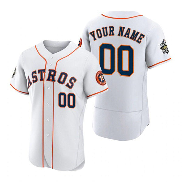 Custom Houston Astros Active Player White MIKSHPS 2022 World Series Flex Base Stitched Jersey 2