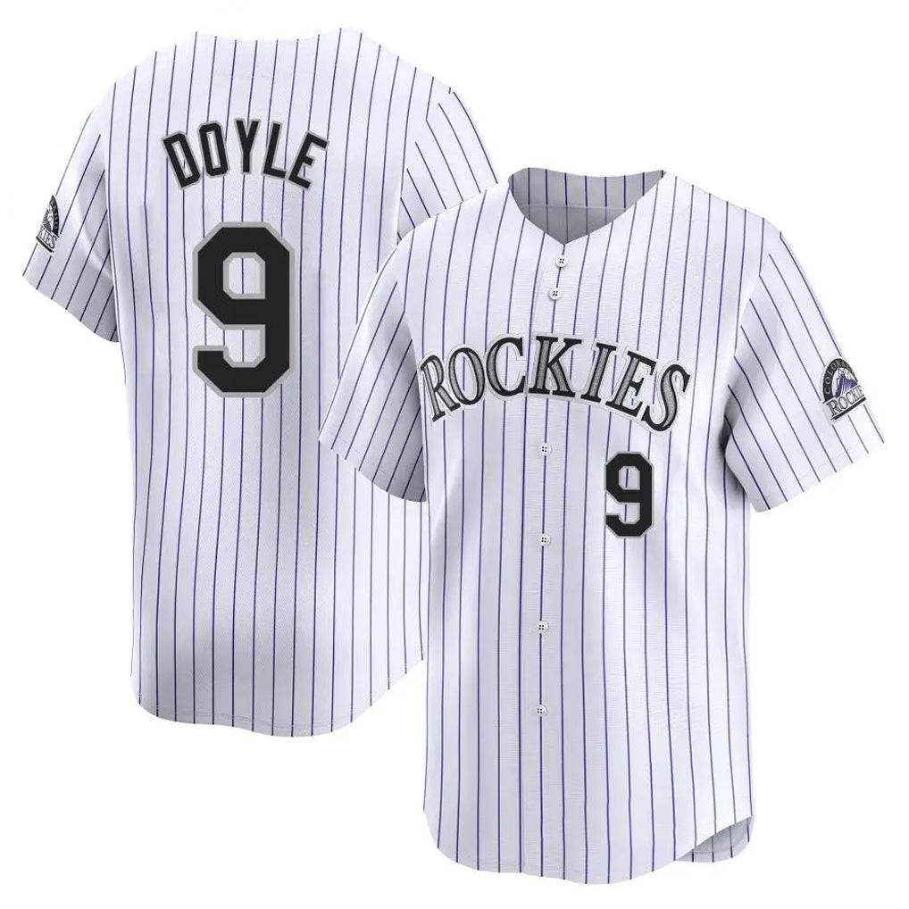 Colorado Rockies #9 Brenton Doyle Player White MIKSHPS Limited Home Stitched Jerseys
