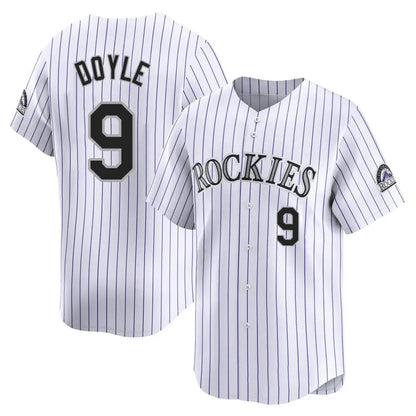 Colorado Rockies #9 Brenton Doyle Player White MIKSHPS Limited Home Stitched Jerseys