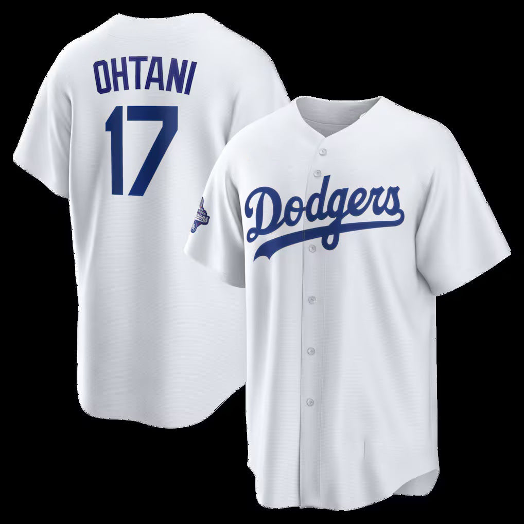 Los Angeles Dodgers #17 Shohei Ohtani White MIKSHPS 2025 World Series Champions Home Replica Jersey