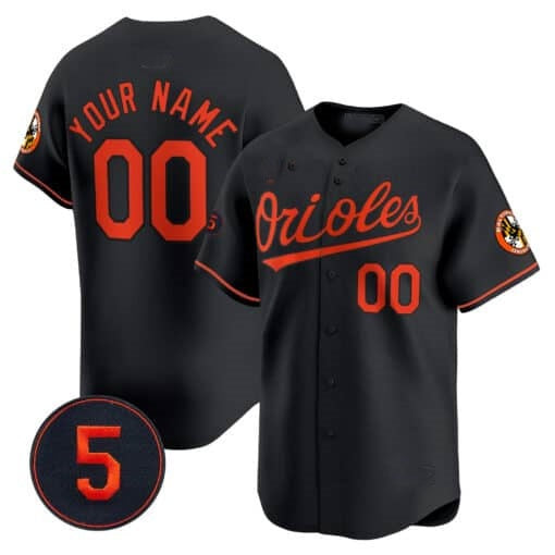 Custom Baltimore Orioles Robinson Patch Vapor Premier Limited Jersey ¨C Black 2 MIKSHPS