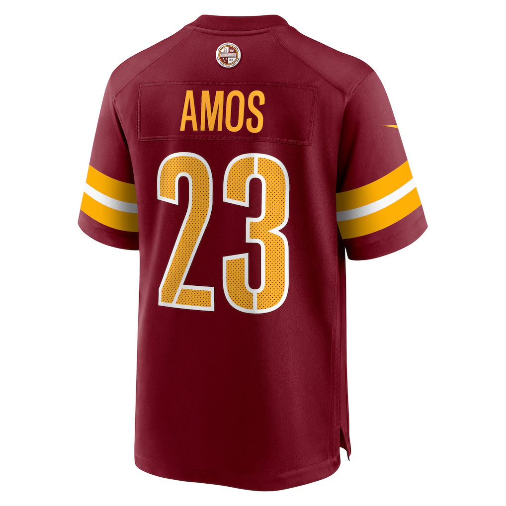 W.Commanders #23 Trey Amos Burgundy MIKSHPS Team Game Jersey