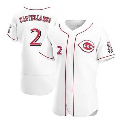 Cincinnati Reds #2 Nick Castellanos White MIKSHPS 2021 Home Player Jersey