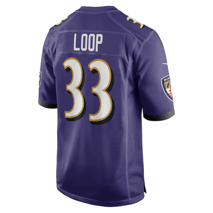 B.Ravens #33 Tyler Loop Purple MIKSHPS Team Game Jersey