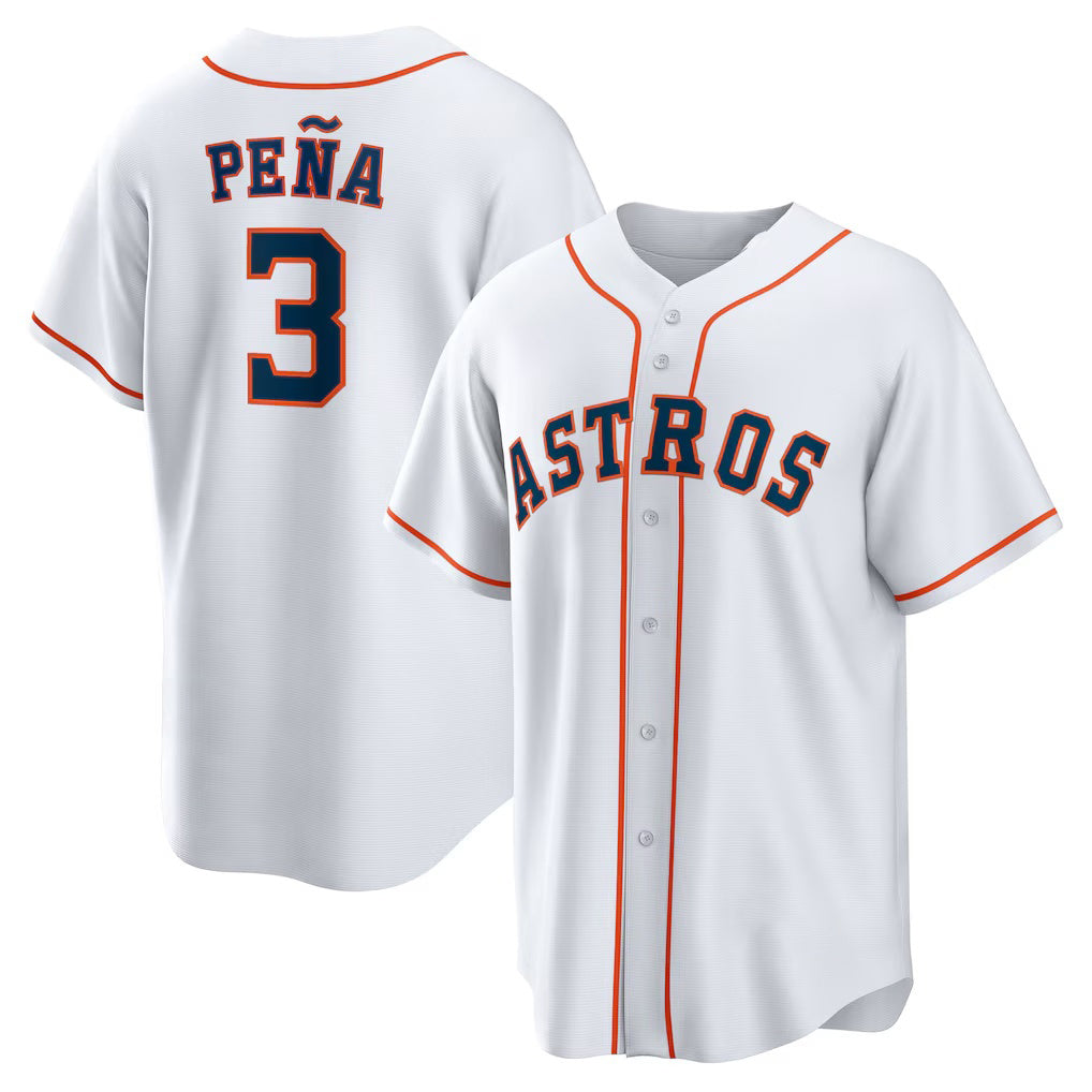 Houston Astros #3 Jeremy Pe?a White MIKSHPS Home Replica Jersey