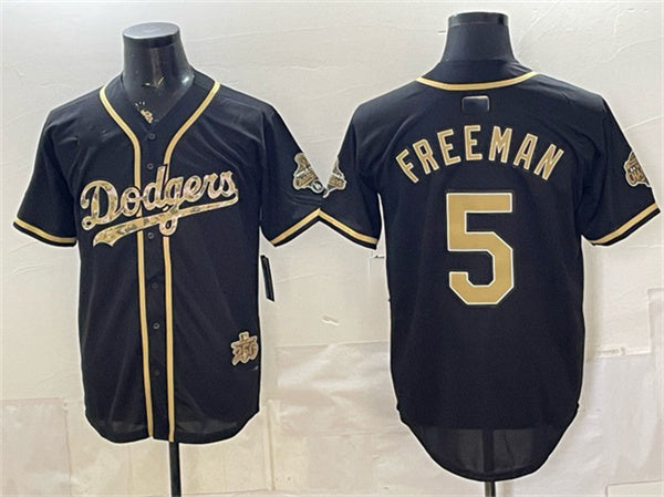 Los Angeles Dodgers #5 Freddie Freeman Black MIKSHPS Military Appreciation Game Day Stitched Jersey