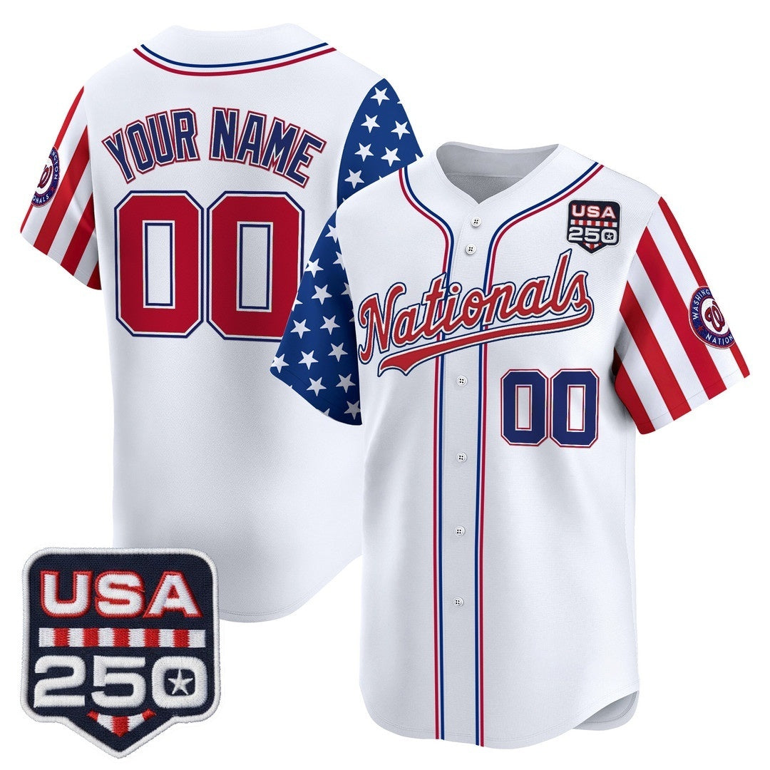 Custom Washington Nationals America 250 Edition Vapor Premier Limited White MIKSHPS Stitched Jerseys