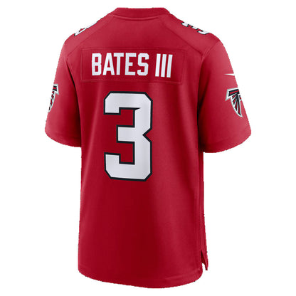 A.Falcons #3 Jessie Bates III Red MIKSHPS Game Jersey