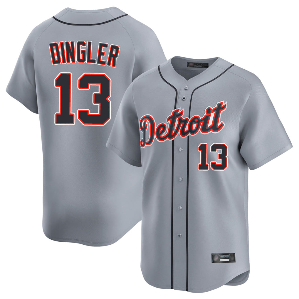 Detroit Tigers #13 Dillon Dingler Player Gray MIKSHPS Home Limited Stitched Jerseys