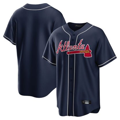 Atlanta Braves Navy MIKSHPS Home Game Blank Player Stitched Jerseys
