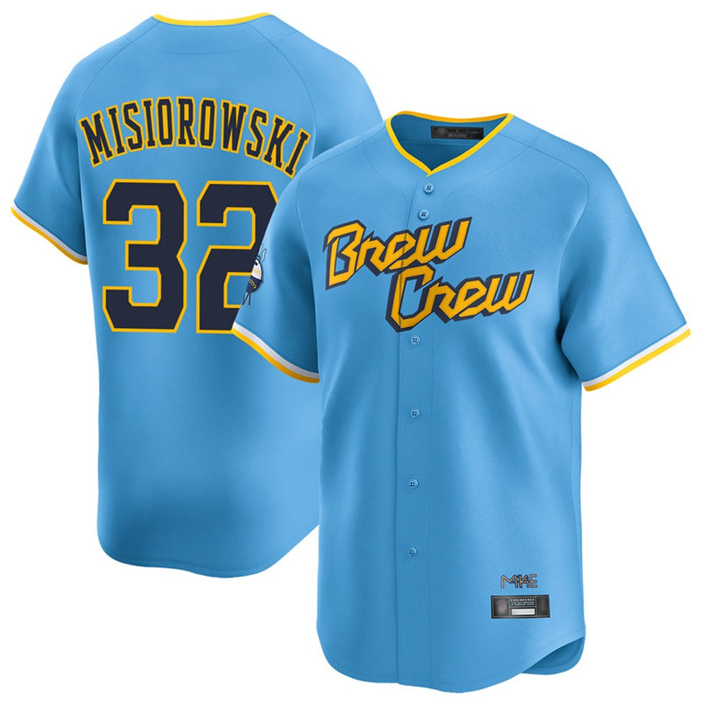 Milwaukee Brewers #32 Jacob Misiorowski Player Light Blue MIKSHPS City Connect Home Limited Stitched Jerseys