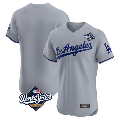 Los Angeles Dodgers Blank Player Gray MIKSHPS Limited Elite Home World Series Stitched Jerseys