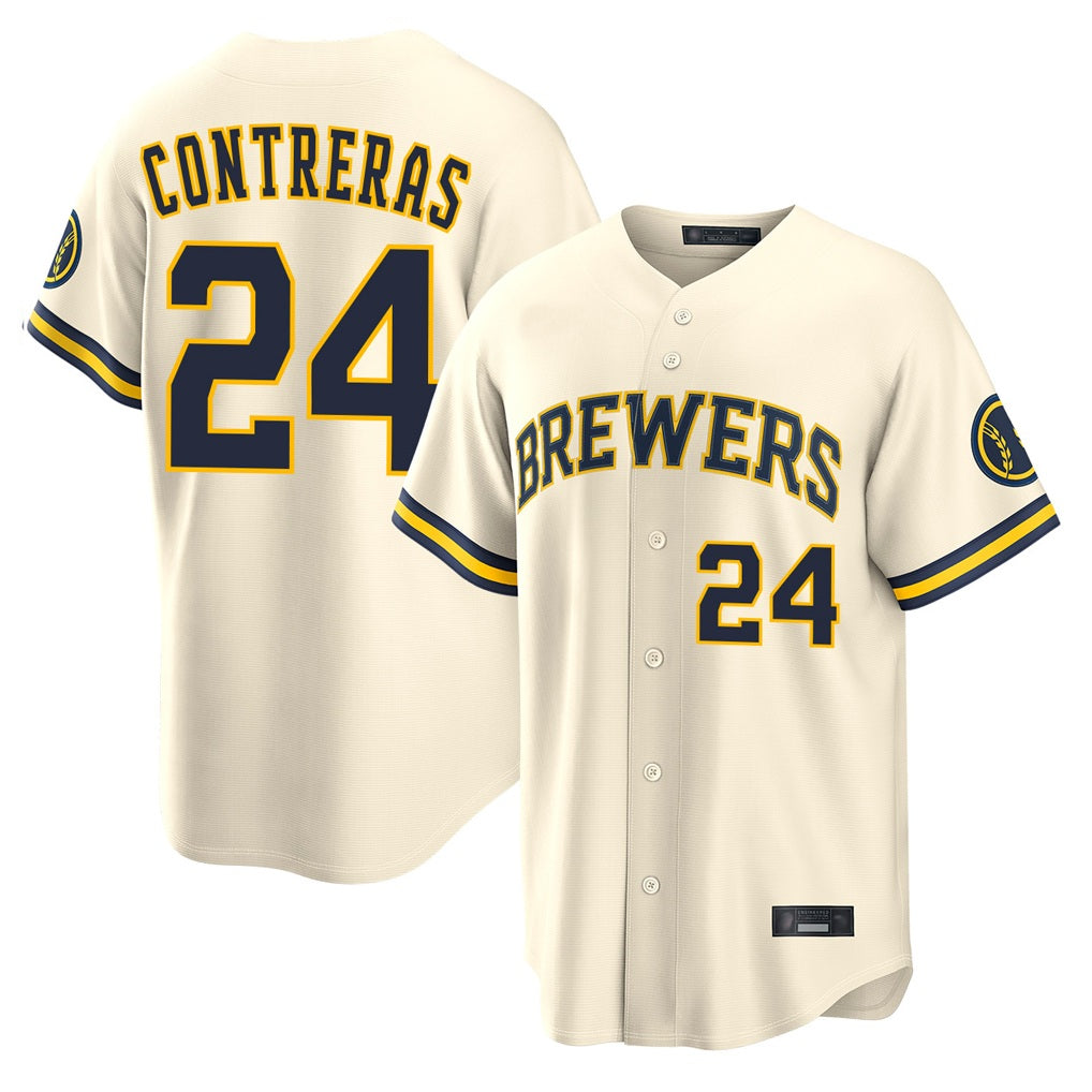 Milwaukee Brewers #24 William Contreras Player Cream MIKSHPS Home Limited Stitched Jerseys