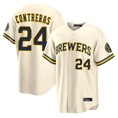 Milwaukee Brewers #24 William Contreras Player Cream MIKSHPS Home Limited Stitched Jerseys
