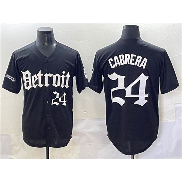 Detroit Tigers #24 Miguel Cabrera Black MIKSHPS 'Motor Gothic Edition' Vapor Premier Limited Stitched Jersey