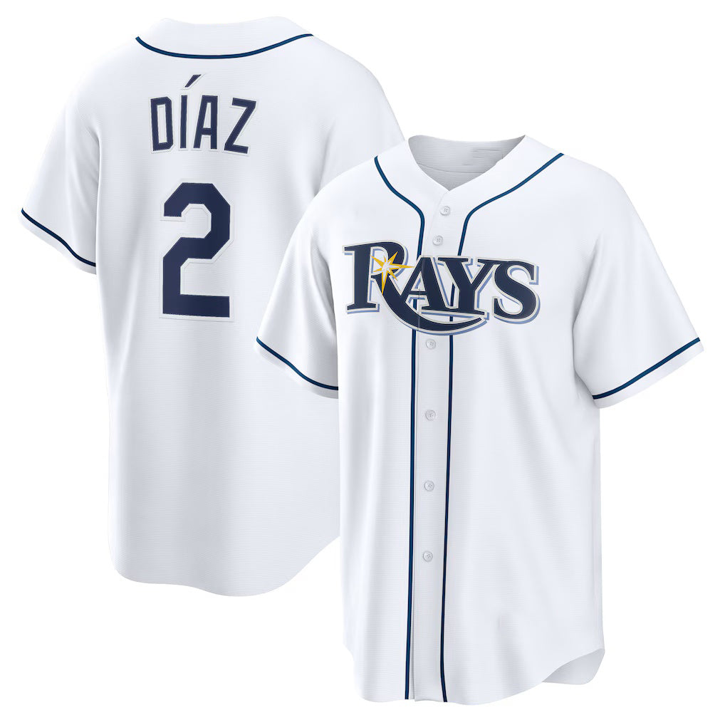 Tampa Bay Rays #2 Yandy D¨ªaz White MIKSHPS Home Replica Jersey