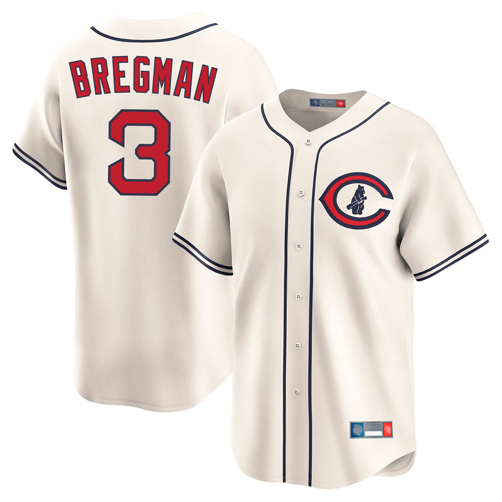 Chicago Cubs #3 Alex Bregman Player Cream MIKSHPS Field of Dreams Limited Home Game Stitched Jerseys