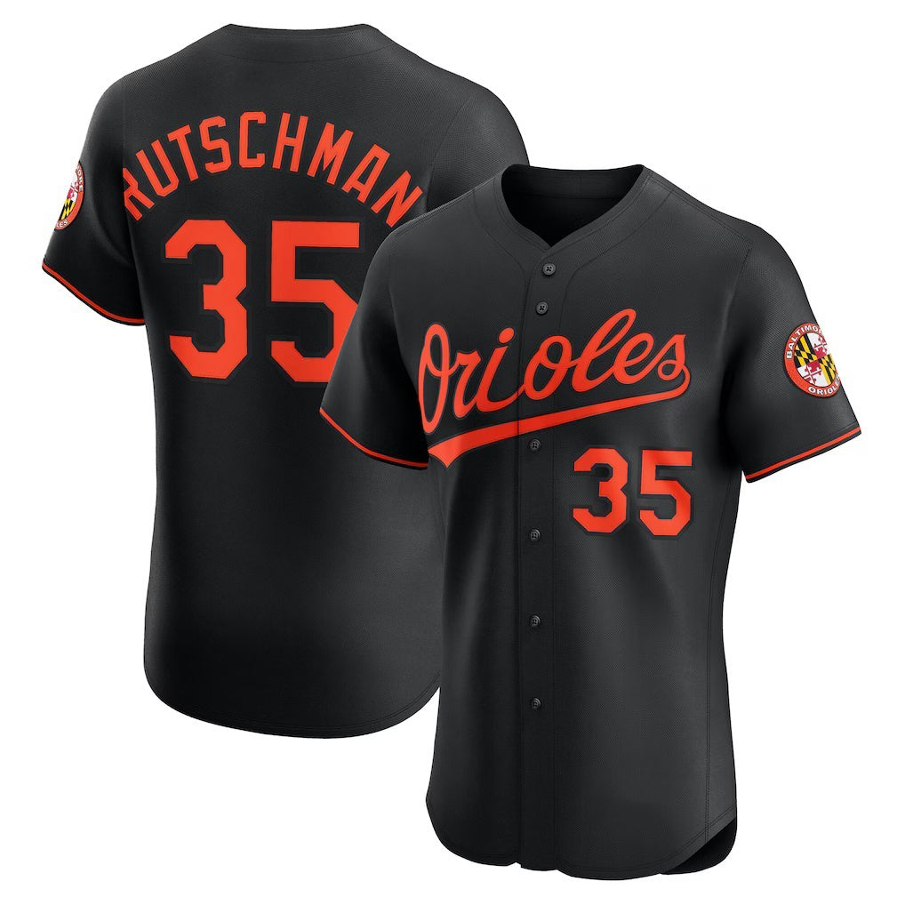 Baltimore Orioles #35 Adley Rutschman Black MIKSHPS Alternate Elite Jersey