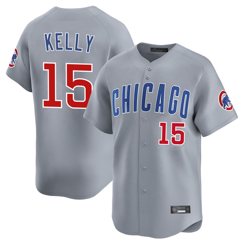 Chicago Cubs #15 Carson Kelly Player Gray MIKSHPS Road Limited Home Stitched Jerseys