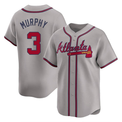 Atlanta Braves #3 Dale Murphy Player Gray MIKSHPS Limited Home Game Stitched Jerseys