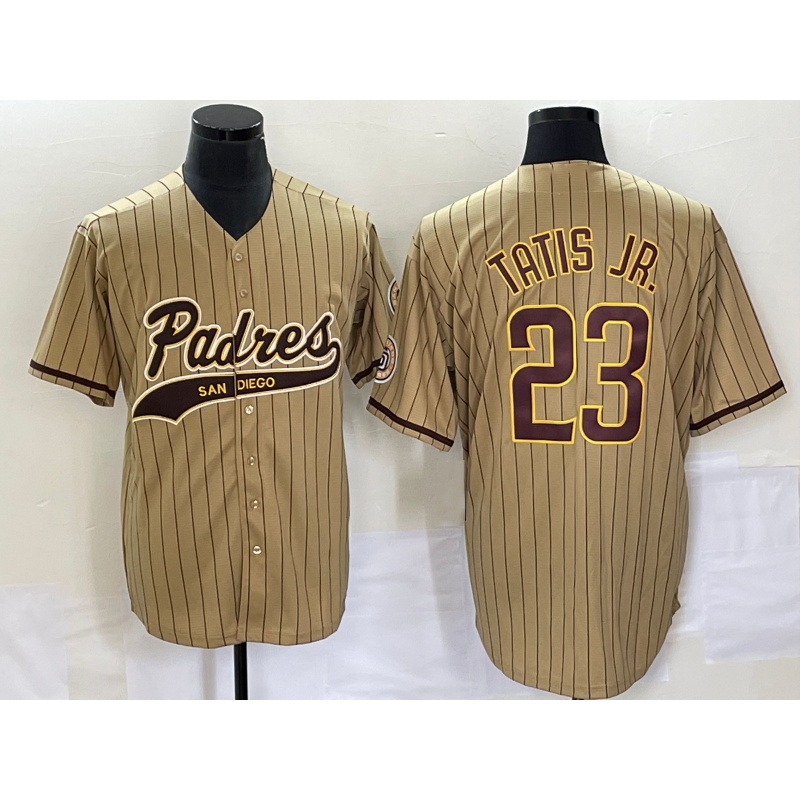 San Diego Padres #23 Fernando Tatis Jr Tan MIKSHPS NEW 2023 Cool Base Stitched Jersey