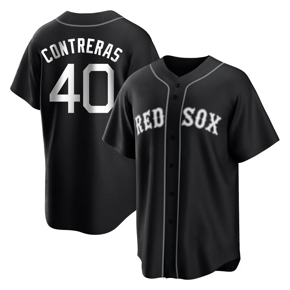 Boston Red Sox #40 Willson Contreras Player Black MIKSHPS Home Game Stitched Jerseys